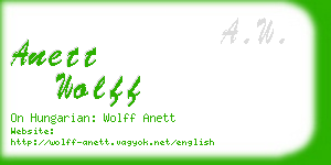 anett wolff business card